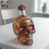 2026 Jose Cuervo Day of the Dead Limited Edition Tequila Glass Bottle 2 Limited edition Jose Cuervo skull-shaped tequila bottle with colorful floral accents