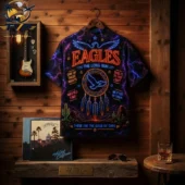 Eagles band themed neon design short sleeve shirt by Tvpcomebackshop