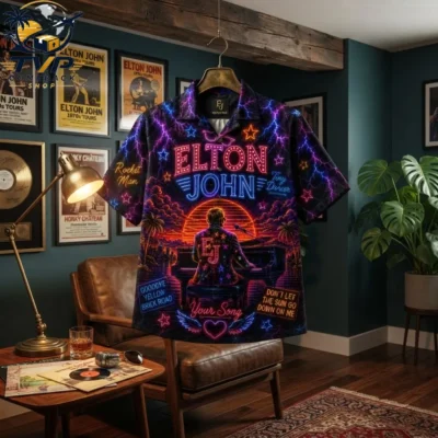 Elton John Rock Legend Hawaiian Shirt