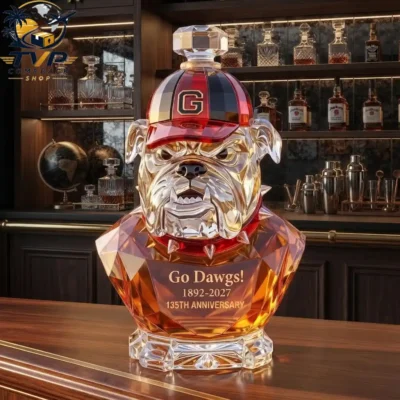 Georgia Bulldogs 135th Anniversary Go Dawgs Decanter Bottle Georgia Bulldogs 135th Anniversary Go Dawgs Decanter Bottle