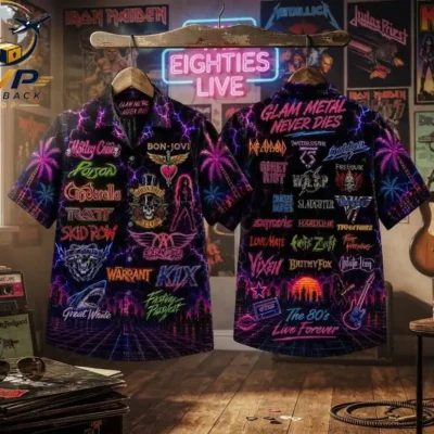 Glam Rock Neon Hawaiian Shirt