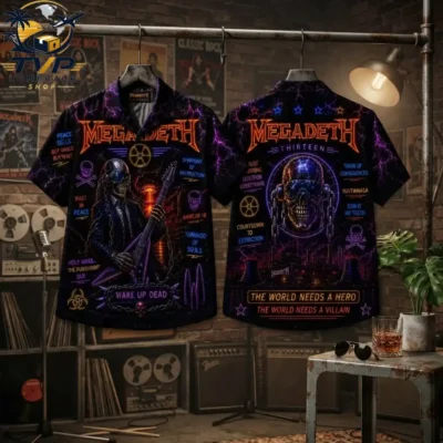 Megadeth Dark Rock Music Hawaiian Shirt Megadeth Dark Rock Music Hawaiian Shirt