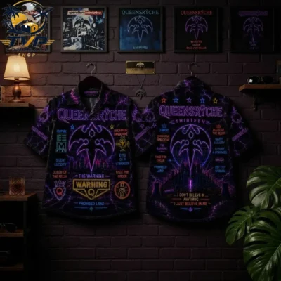 Queensryche Dark Neon Metal Hawaiian Shirt Queensryche Dark Neon Metal Hawaiian Shirt