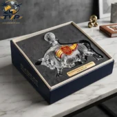 Crystal bull-shaped liquor decanter in a premium gift box from Tvpcomebackshop
