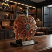 Star Wars Millennium Falcon Limited Edition Display Decanter Bottle 2 Jack Daniel's Millennium Falcon whiskey bottle on display stand from Tvpcomebackshop