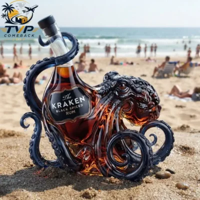 The Kraken Black Spiced Rum 3D Sculpted Octopus Liqour Edition Bottle