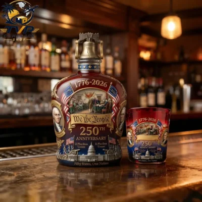 We The People 250th Anniversary Heritage Bottle And Glass Set We The People 250th Anniversary Heritage Bottle And Glass Set
