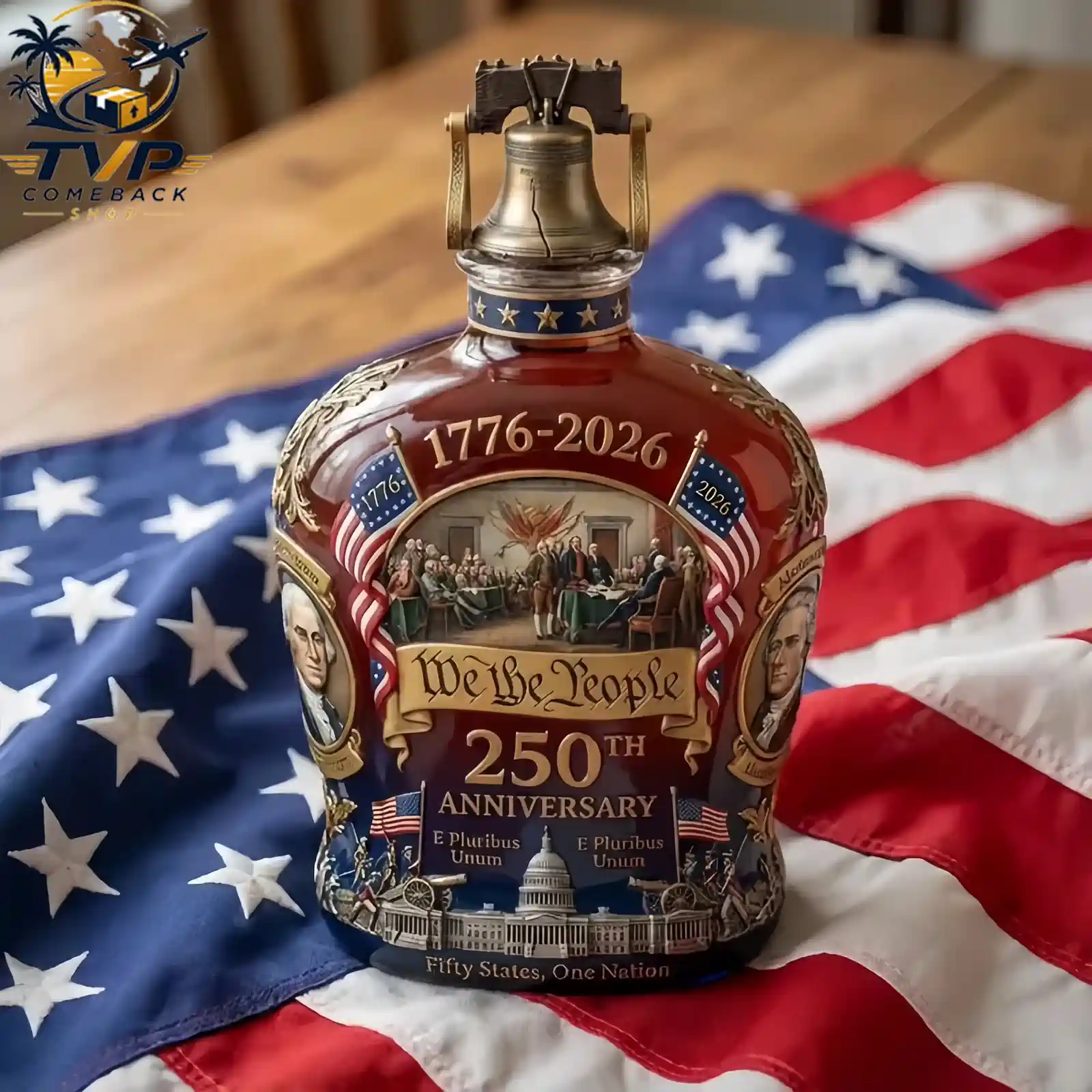 We The People 250th Anniversary Heritage Bottle And Glass Set We The People 250th Anniversary Heritage Bottle And Glass Set