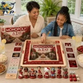 Delta Sigma Theta Collector Edition Monopoly game being played by two women
