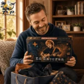2026 Monopoly Ed Sheeran Shape of You Collector Edition Board Game 2 Man holding Ed Sheeran Monopoly Collector Edition board game
