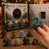 House of the Dragon 24 Days of Fire and Blood advent calendar with dragon figures