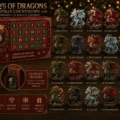 24 Days of Dragons Advent Calendar 7 24 Days of Dragons holiday countdown calendar with miniature dragon figurines