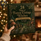 Forest Cottage Witches advent calendar box with 24 collectible witch figures