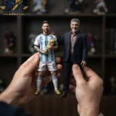 A Father’s Legacy – Lionel Messi & Jorge Horacio Messi Limited Edition 3D Figure 4 Tvpcomebackshop collector figures of Lionel Messi and a man in a suit