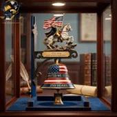 America 250th Anniversary Liberty Commemorative Wall Bell 2 Commemorative United States 250th anniversary bell with George Washington on horseback sculpture by Tvpcomebackshop.