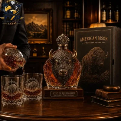 American Bison Spirit Buffalo Frontier Legacy Whiskey Bottle And Glass Set American Bison Spirit Buffalo Frontier Legacy Whiskey Bottle And Glass Set