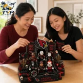 Arizona Cardinals x Halloween Collectible Building Brick Sets 2026 1 Two people building an Arizona Cardinals themed horror character brick display set from Tvpcomebackshop.