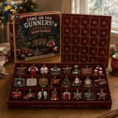 Arsenal Christmas Advent Calendar 2026 2 Arsenal FC branded Christmas advent calendar with 24 collectible soccer ornaments by Tvpcomebackshop