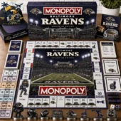 Baltimore Ravens Collector Edition Monopoly board game with game pieces and cards