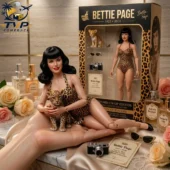 Bettie Page 3D Legacy Collection Articulated Figure 2 Bettie Page Leopard Pin-Up Edition collectible doll set by Tvpcomebackshop