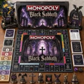 Black Sabbath Collector's Edition Monopoly Board Game 2026 1 Black Sabbath Collector Edition Monopoly board game set with custom tokens and themed board.