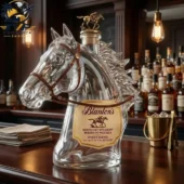 Blanton's Premium Edition Horse Head Bourbon Decanter Bottle 2 Blanton's horse-shaped decanter on a bar at Tvpcomebackshop