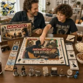 Bob Dylan Collector's Edition Monopoly Board Game 2026 2 Father and son playing Bob Dylan Monopoly board game