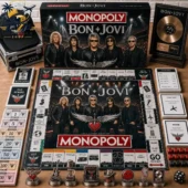 Bon Jovi Collector Edition Monopoly board game set with customized game pieces and cards from Tvpcomebackshop