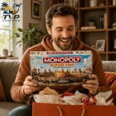 Burger King Collector Edition Monopoly Board Game 2 Man holding a Burger King Collector Edition Monopoly board game