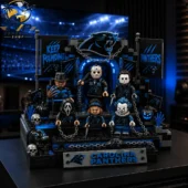 Carolina Panthers x Halloween Building Brick Sets 2026 2 Carolina Panthers themed horror character block display by Tvpcomebackshop