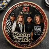Cheap Trick 53 Years Anniversary 1973-2026 Commemorative Coin 4 Cheap Trick 53rd Anniversary commemorative gold coin by Tvpcomebackshop