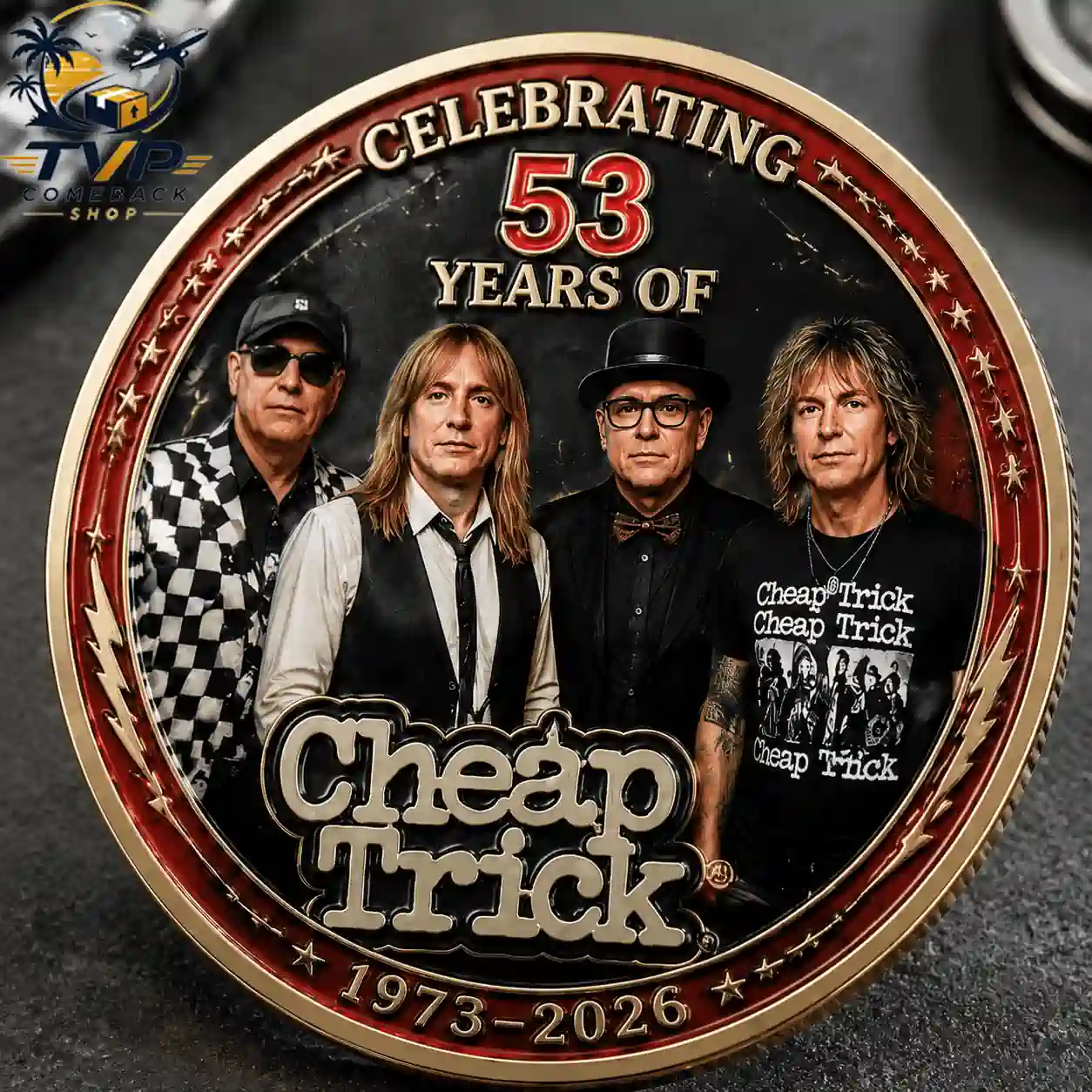 Cheap Trick 53 Years Anniversary 1973-2026 Commemorative Coin Cheap Trick 53 Years Anniversary 1973-2026 Commemorative Coin