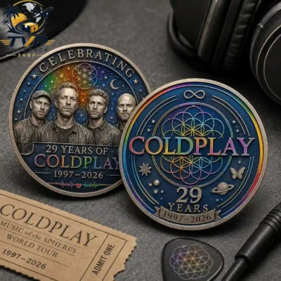 Coldplay 29th Anniversary 1997-2026 Collectible Coin Coldplay 29th Anniversary 1997-2026 Collectible Coin
