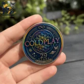 Coldplay 29th Anniversary 1997-2026 Collectible Coin 2 Commemorative Coldplay 29th anniversary metal coin held in hand