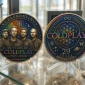 Coldplay 29th Anniversary 1997-2026 Collectible Coin 3 Two collectible commemorative coins honoring Coldplay's 29th anniversary from Tvpcomebackshop.