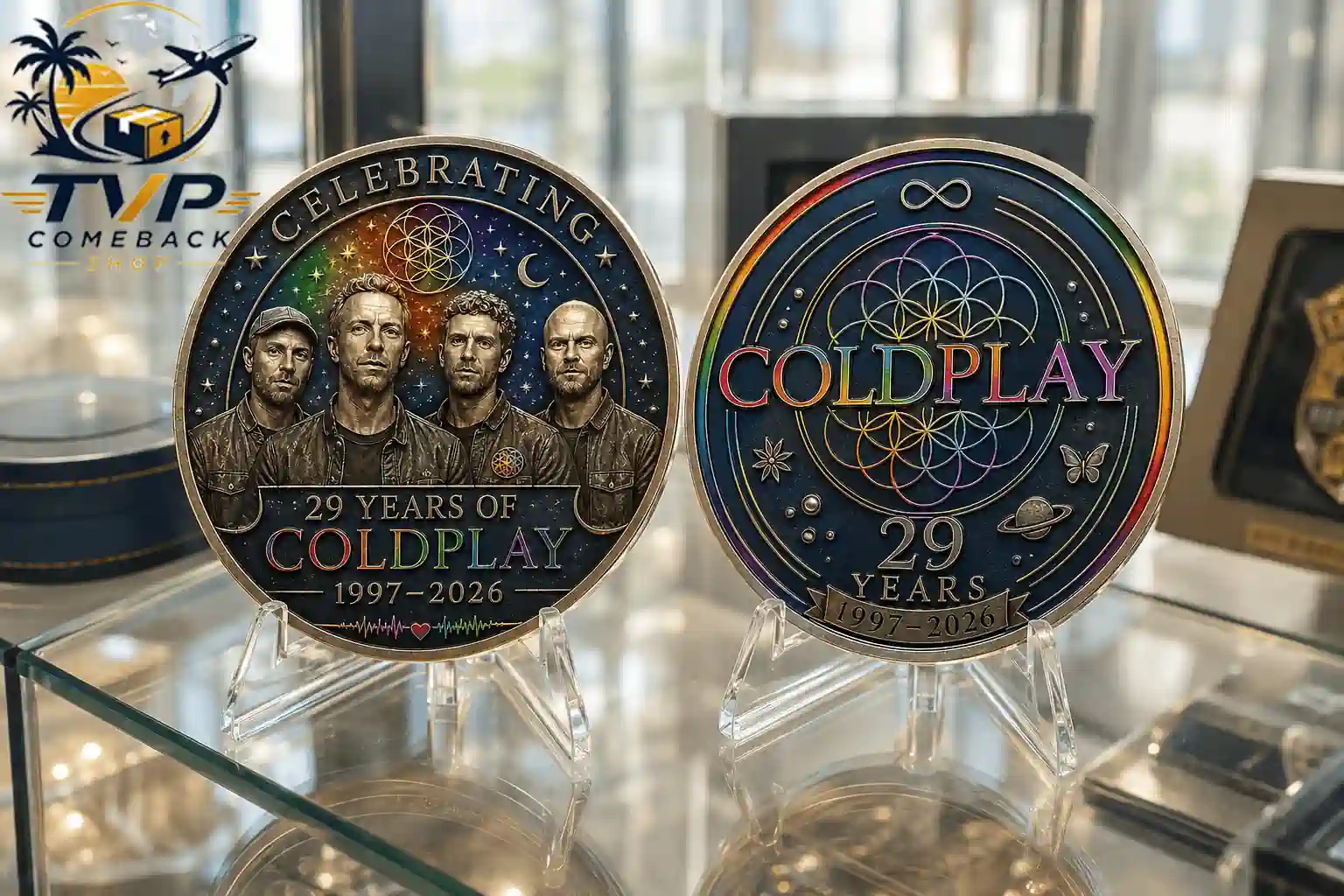 Coldplay 29th Anniversary 1997-2026 Collectible Coin Coldplay 29th Anniversary 1997-2026 Collectible Coin