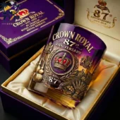 Crown Royal 87th Anniversary Limited Collector Edition Whiskey Glass 2 Crown Royal 87th Anniversary glass in a purple display box by Tvpcomebackshop