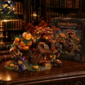 Cursed Harvest Pumpkin Golem building block set on wooden desk