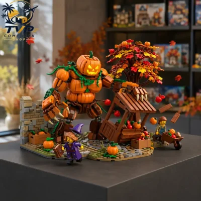Cursed Harvest Pumpkin Golem Diorama Building Brick Set 2026