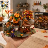 Cursed Harvest Pumpkin Golem Rampage building block set held in hand