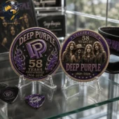 Deep Purple 58th Anniversary 1968-2026 Collectible Coin 3 Commemorative Deep Purple 58th anniversary dual-side coin display.