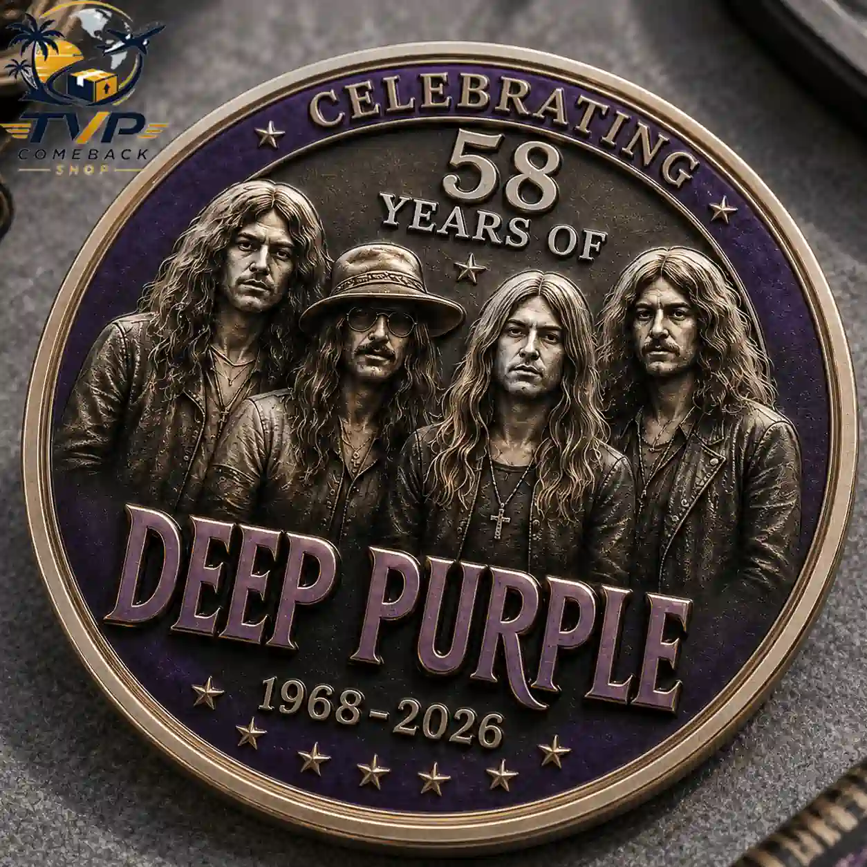 Deep Purple 58th Anniversary 1968-2026 Collectible Coin Deep Purple 58th Anniversary 1968-2026 Collectible Coin