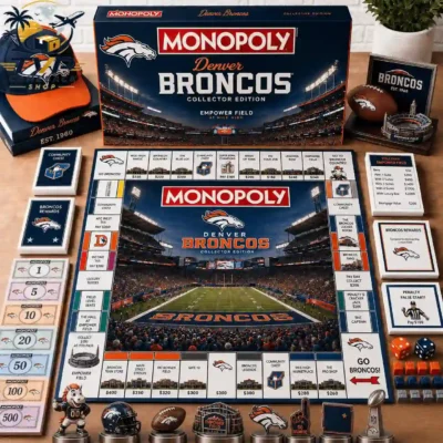 Denver Broncos Collector's Edition Monopoly Board Game Denver Broncos Collector's Edition Monopoly Board Game