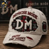 Depeche Mode distressed embroidered baseball cap with Enjoy the Silence theme