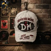 Distressed cream Depeche Mode baseball cap with Enjoy the Silence embroidery by Tvpcomebackshop