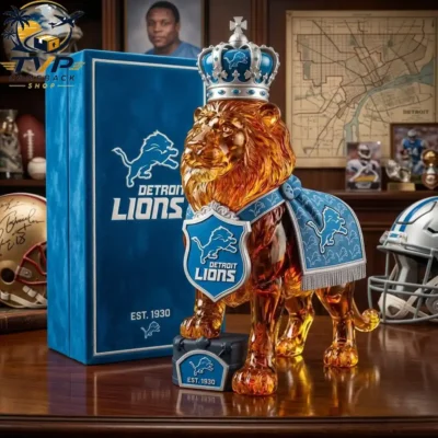 Detroit Lions Crown Royal Whiskey Lion Bottle