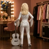 Dolly Parton collectible figure with sparkling white outfit and guitar by Tvpcomebackshop