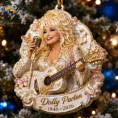 Dolly Parton Forever 1946-2026 Memorial Christmas Ornament 3 Dolly Parton commemorative Christmas ornament