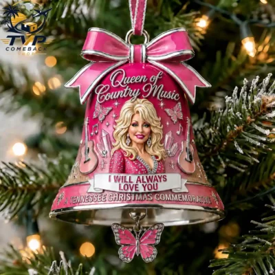 Dolly Parton Queen of Country Music I Will Always Love You Christmas Bell Ornament