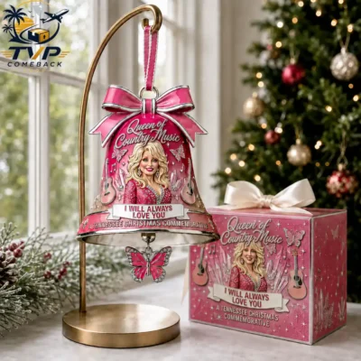 Dolly Parton Queen of Country Music I Will Always Love You Christmas Bell Ornament
